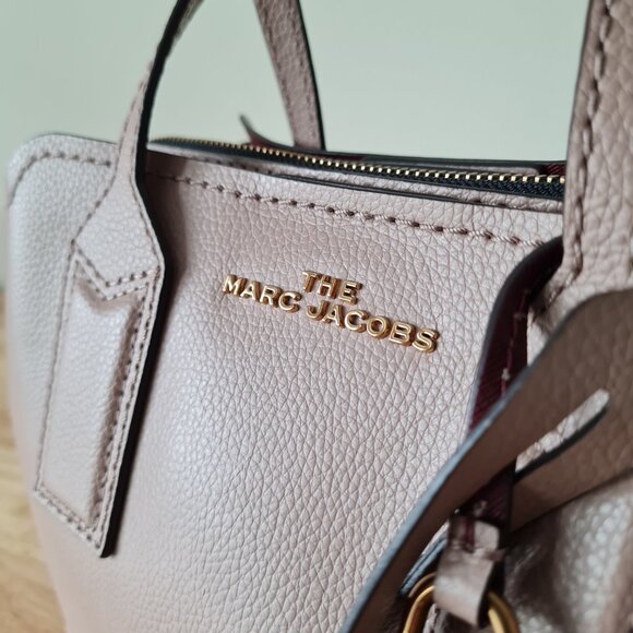 Marc Jacobs The Editor Leather Satchel Mauve Blush Taupe Bowler Crossbody - Picture 6 of 15